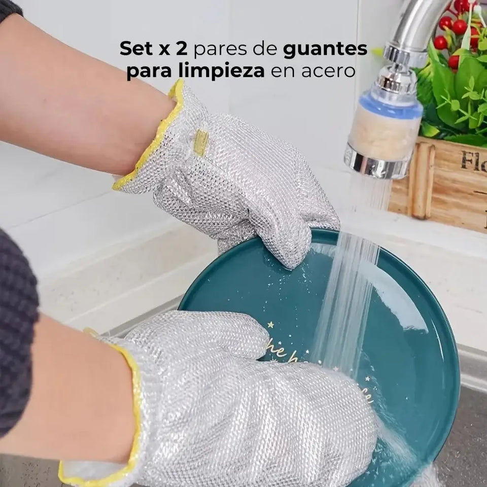 SET X5 PARES DE GUANTES DE LIMPIEZA + SET DE CUCHILLOS DE REGALO