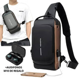 MORRAL ANTIRROBO + AUDÍFONOS DE REGALO