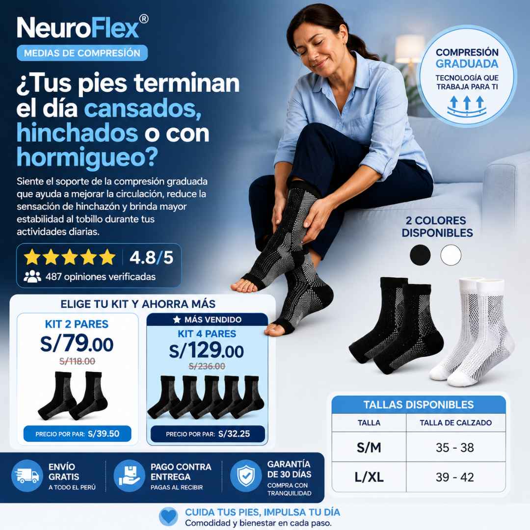 NeuroFlex® — Medias de Compresión (Kit de 2 pares)