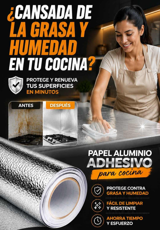 PAPEL ALUMINIO 3X1 PARA COCINA DE 60CM X 5M