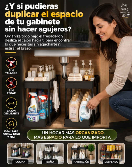 Kit Bajo Fregadero x2 Unidades – Organizador Deslizante